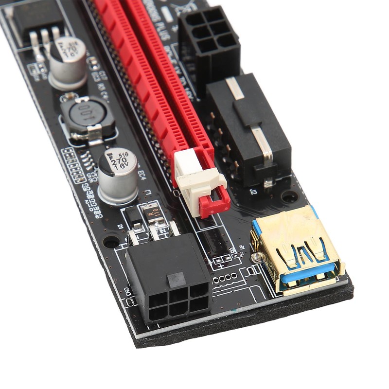 PCIE 1X to 16X Riser Card 4 Solid Capacitors 6