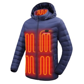Venustas Unisex Dual-Control Heated Jacket, Water-resistant Heated Coat for Women and Men with Battery Included