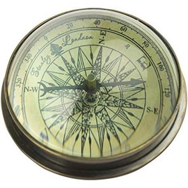 Nauticalia Domed Compass Paperweight, Brass, 3" Diameter, Tabletop Mount, Nicht Zutreffend