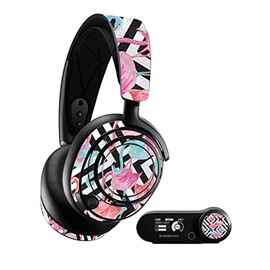 MightySkins Glossy Glitter Skin Compatible with SteelSeries Arctis Nova Pro - Pop Flamingo | Protective, Durable High-Gloss Glitter Finish | Easy to Apply, Remove, and Change Styles | Made in The USA