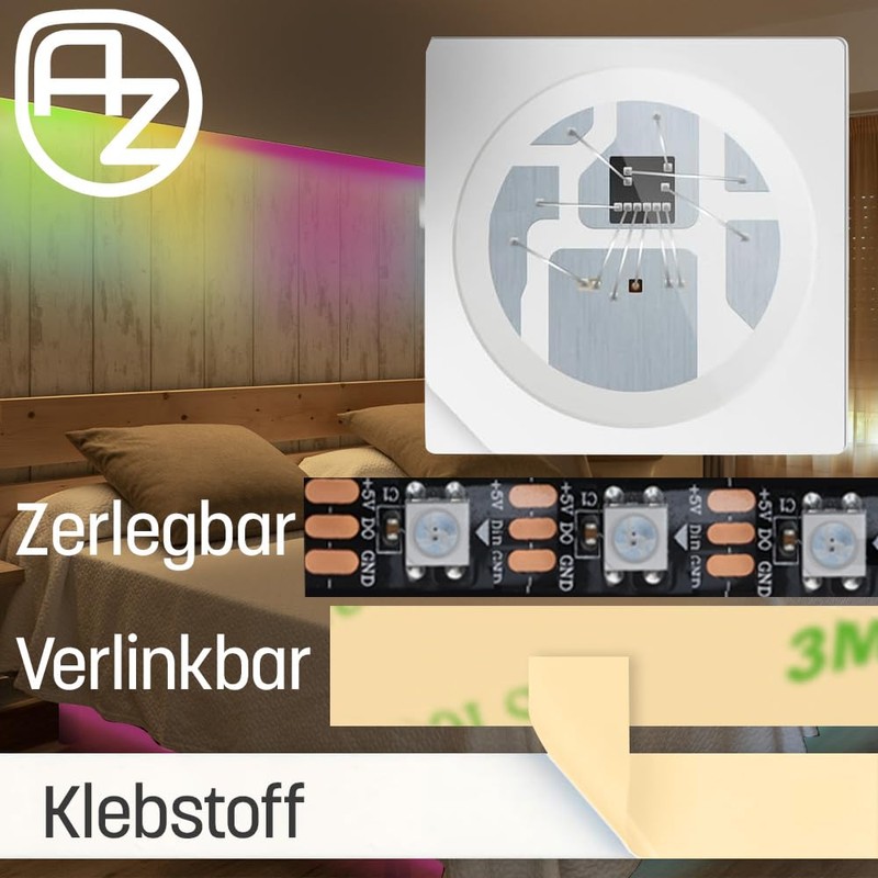 AZDelivery 5M WS2812B 60 LEDs/m 60 Pixels/m LED Strip RGB
