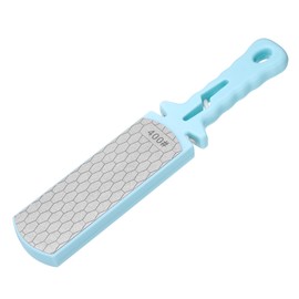 sourcing map Hand Sharpening Stone Whetstone, 400/1000 Grits 2 Side Diamond Large Sharpener 5 in 1 Multi Use Handheld Sharpen Tools with Ceramic and Tungsten Steel Scissor Slots