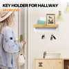 TINIFO Wooden Key Rack with Shelf - Key Holder Wall