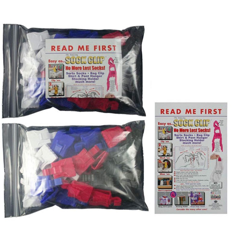 The Amazing Sock Clip Sock Holder, 32 Clips, Yellow, Made