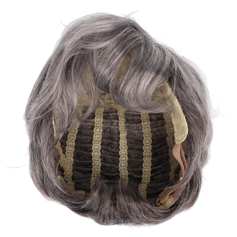 Men Gray Short Wig Heat Resistant Synthetic Multipurpose Adjustable Layered