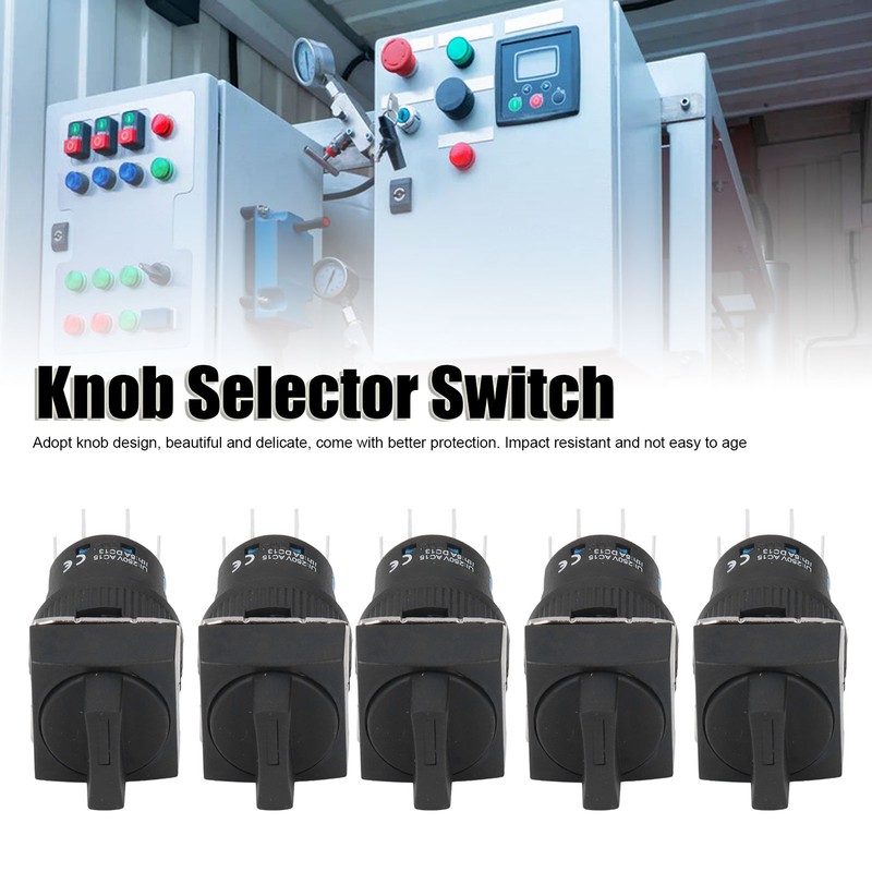 25Pcs Knob Selector Switch Self Locking 3 Speed with Light