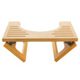 AmazerBath 7 Inches Bamboo Toilet Stool Squat for Adult, Foldable Squatting Potty Stools for Bathroom, 0.79" Thickness Poop Stool with Non-Slip Strip, Space-Saving, No Assembly Required, Natural Color