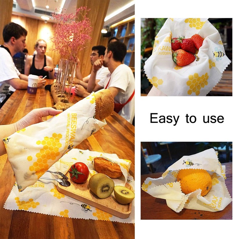 StyleC Beeswax Set of 3 Reusable Biodegradable Plastic Alternatives Storage