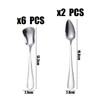 6pcs Ice Cream Spoons, 2pcs Mud Scraper, Ice Cream Divider,