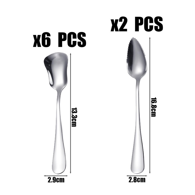 6pcs Ice Cream Spoons, 2pcs Mud Scraper, Ice Cream Divider,
