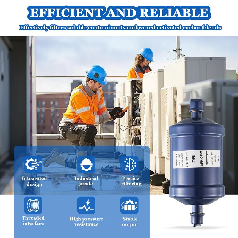 BOJACK Refrigerant Filter Drier Bi-Flow Liquid Line SFK-083S 3/8" Sweat