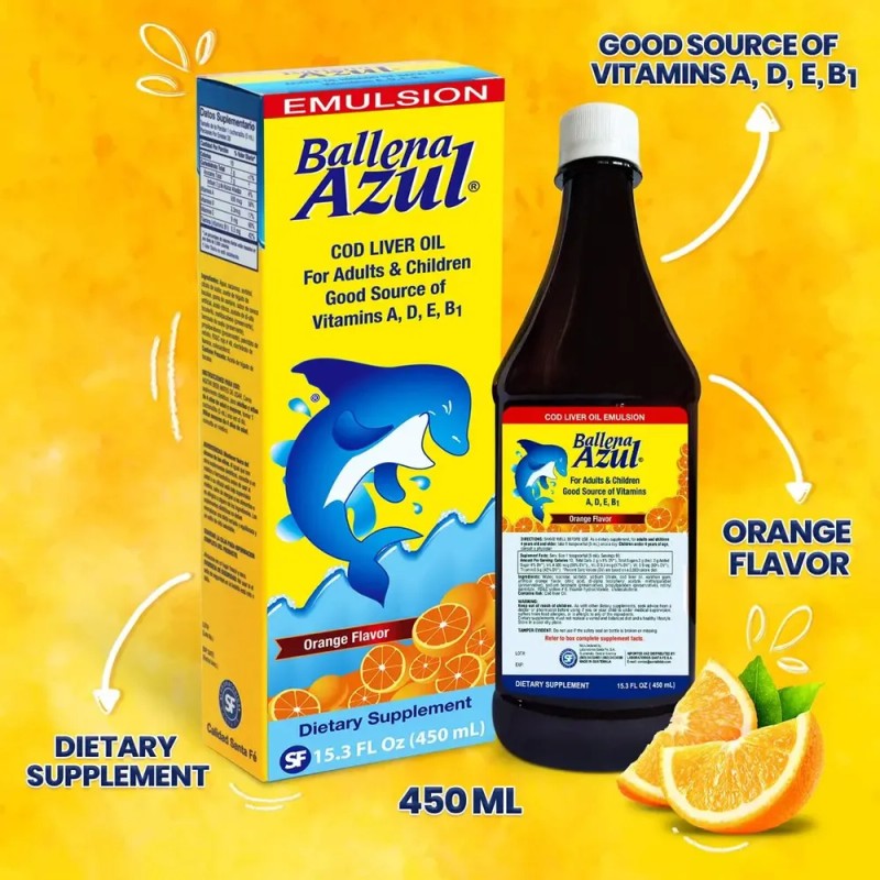 Ballena Azul Aceite De Hígado De Bacalao Para Adultos Y