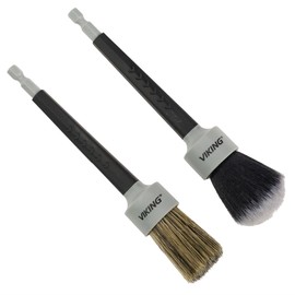 VIKING Drill Detail Brush Set, Professional 2 Pack with Super Soft Bristles for Interior, and Premium Bristle Blend for Exterior Detailing and Car Detailing Kit