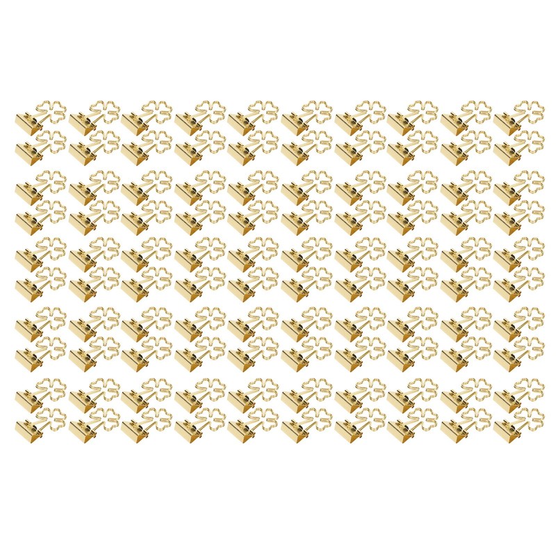 100pcs Flower Shape Binder Clips Strong Clamping Force Metal Cute