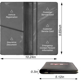 DEWILLO Leather Car Registration and Insurance Cards Holder, Vehicle Glove Box Car Organizer Documents License Compatible with Kia K3 Forte Cerato GT GT-LINE Auto Interior Accessories (For GT)