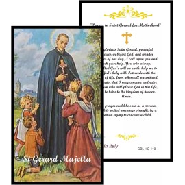 St Gerard Patron Saint of Motherhood Laminated Holy Card Blessed By His