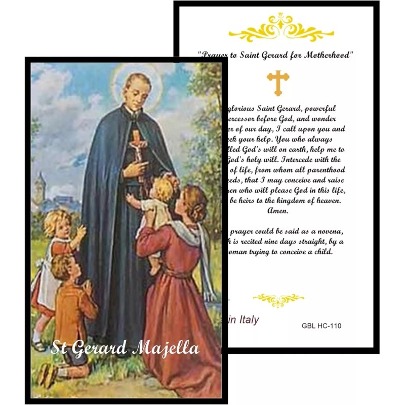 St Gerard Patron Saint of Motherhood Laminated Holy Card Blessed