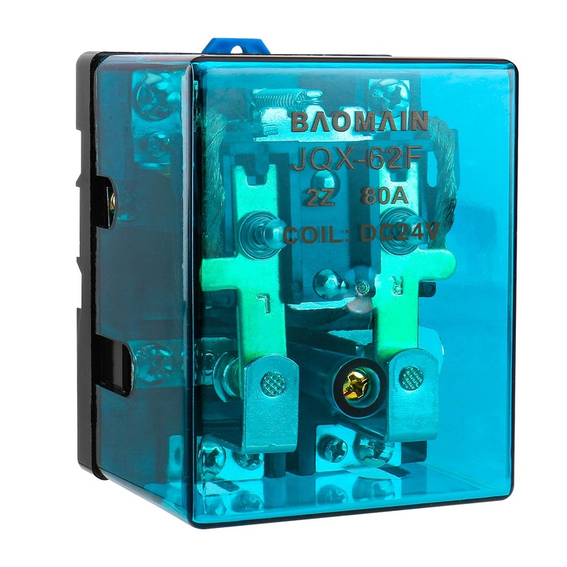 Baomain High Power Relay JQX-62F-2Z Coil Voltage DC 24V 80A