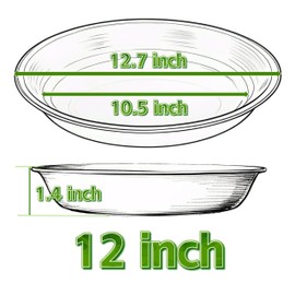 MSKIAUO 2 Pack Plant Saucer Drip Tray 11 12 inch, Pot Base for Plants Indoor, Plastic Flower Planter Saucers and Drip Trays for Outdoors, Heavy Durable Plant Plate Water Catcher (12", Black)