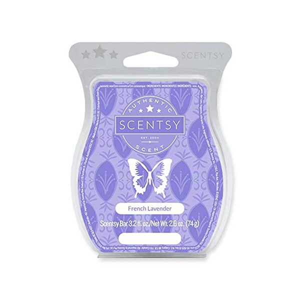 Scentsy French Lavender Bar Wickless Candle Tart Warmer Wax 3.2 Fl Oz, 8 Squares