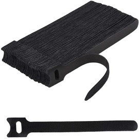 HYILUFEI Cable Tie Bands, Cable Bands, Cable Binding Bands, Fastening Belt, Reusable Cable Band, Storage Band, Strap, Adjustable Length Wire (Black, Set of 100)