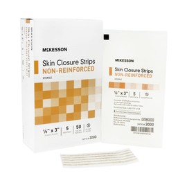 McKesson Skin Closure Adhesive Strips, Flexible Steri Strip for Wound Care, 1/8 in x 3 in, 250 Count