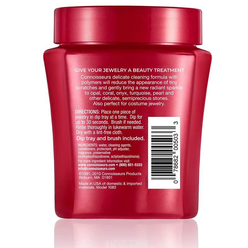 Connoisseurs Premium Edition Delicate Jewelry Cleaner Solution for Pearls, Gemstones,