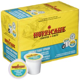Hurricane Coffee & Tea Coconut Fudge Typhoon Single Cup Coffee for Keurig K Cup Brewers, 24Count