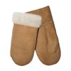 Lekra Lambskin Mittens Cognac Size 9, brown