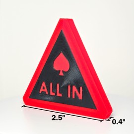 Hill Country Vinyl 3D Printed All in Triangle Button for Texas Hold'em Poker (2.5in [Standard], Red/Black)