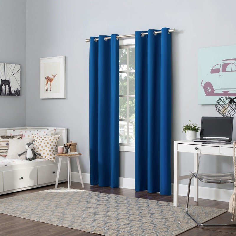 Sun Zero Halton Bright Vibes 100% Total Blackout Grommet Curtain