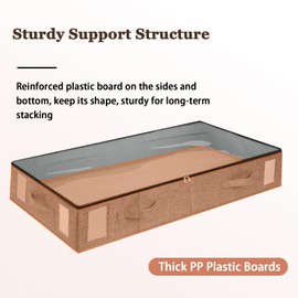 combocube 2 Pack Under Bed Storage Containers, Stackable Closet Organizers and Storage Bins with Sturdy Support, Foldable Underbed Clothes Storage Box for Blanket, Comforter, Sweater, Pillows, Shoes