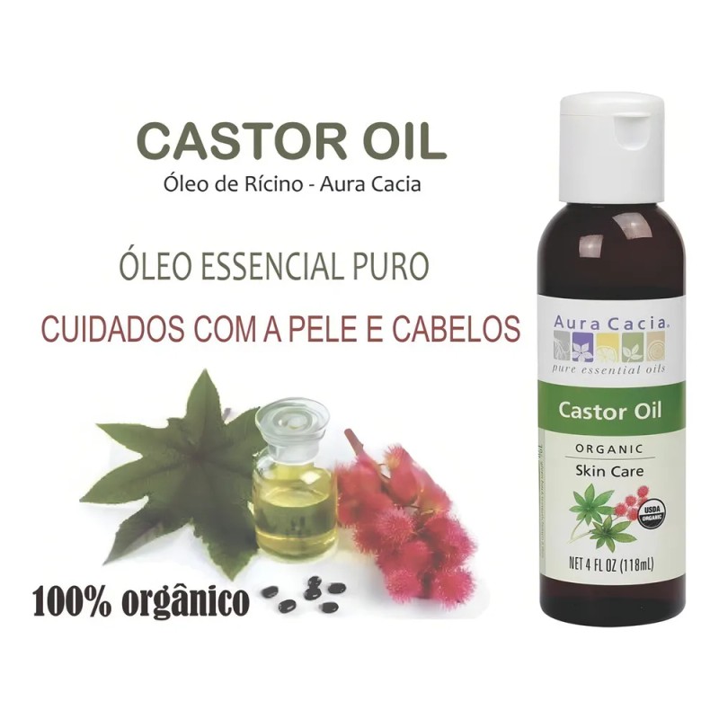Aura Cacia aceite de ricino orgánico 118 ml | fortalece