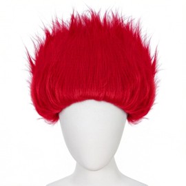 Short Red Wig Men Spiky Headband Light Red Cosplay Wigs Funny Wigs