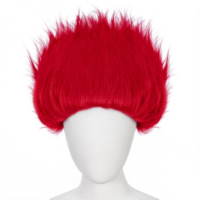 Short Red Wig Men Spiky Headband Light Red Cosplay Wigs