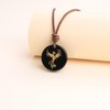 COAI Leather Phoenix Tag Stone Necklace