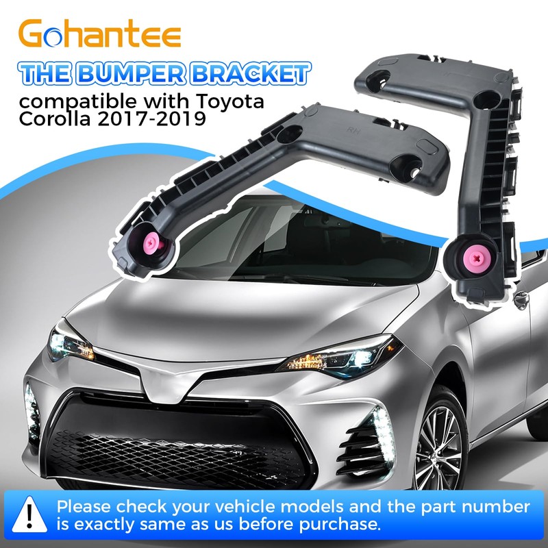 Gohantee Front Bumper Bracket Compatible with Toyota Corolla 2017 2018