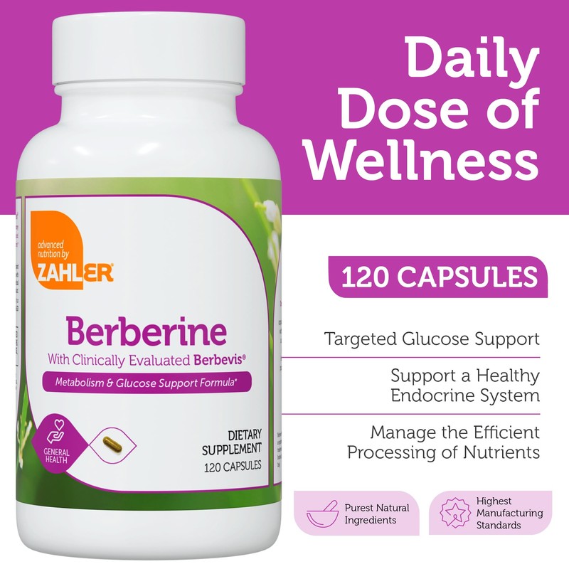 Zahler Berberine Supplement 1000mg with Clinically Evaluated Berbevis Complex and
