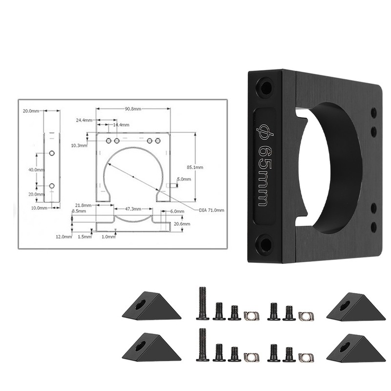 52/65/71mm Aluminum Oxide Shaft Spindle Motor Mount Kit for CNC
