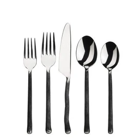 Gourmet Settings - 20-Piece Silverware Set - Montana Collection - Matte/Polished Stainless Steel Flatware Sets - Service For 4 - Kitchen Cutlery Utensils Knife/Fork/Spoons - Dishwasher Safe