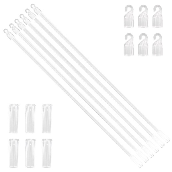 12 Inches 6 Pieces Blind Wand with Hooks, Blind Wand