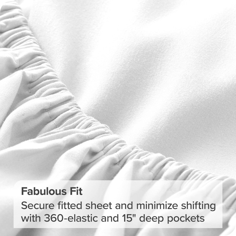 Bare Home ボックスシーツ プレミアム マイクロファイバー 1800ウルトラソフト キング ホワイト 641022746080