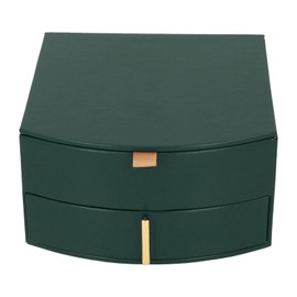 Jewelry Box Double Layer Multifunction High Capacity Jewelry Storage Case for Earrings Home Dark Green