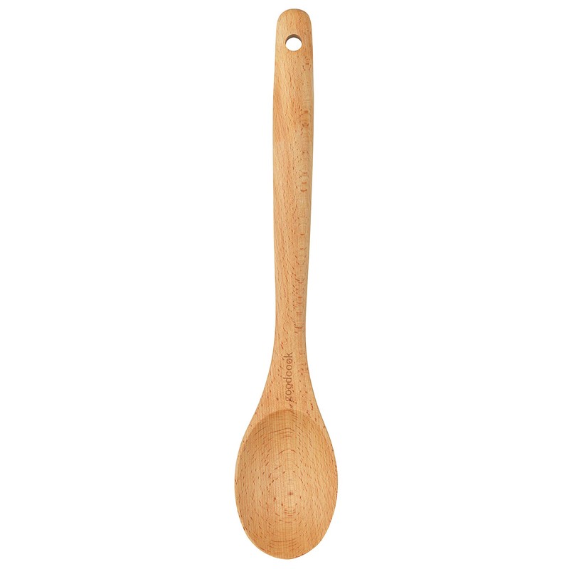 Good Cook Touch 13-inch Wooden Basting Spoon, Silver, Medium