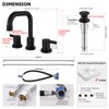PARLOS Matte Black Widespread Bathroom Sink Faucet with Metal Pop-up