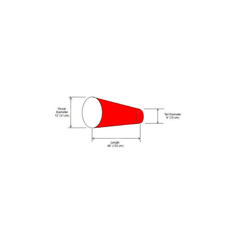 12" Diameter x 48" Long Nylon Replacement Windsock