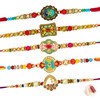 To The Nines Rakhi for Brother With Tilak Material & Greeting Card - Pack of 5 Rakhi