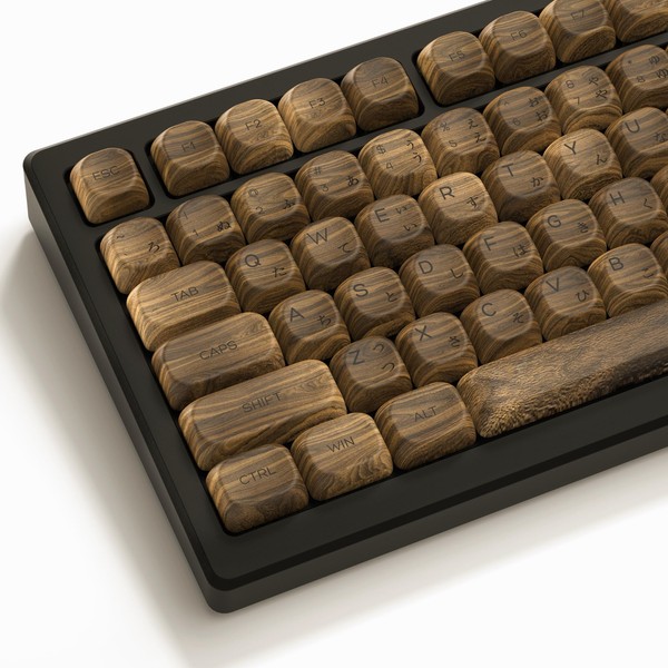 Womier PBT Keycaps - MOA Keycaps 75 Percent, Wood Keycaps