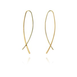 Elegant Gold Plated 925 Sterling Silver Hoop Earrings for Women Gold Plated Hoop Earrings, Gold-plated