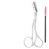 Nogeqi Silver Eyebrow Scissors with Comb and Eyebrow Brush, Modern